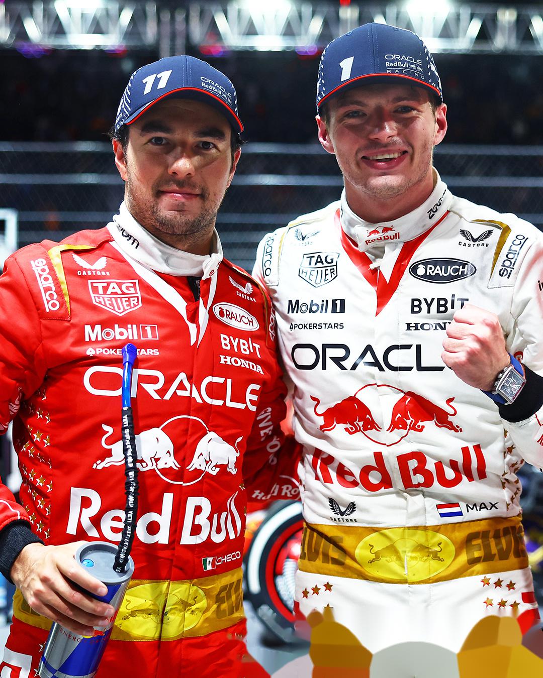 包含红牛车队鏖战红牛二队，佩雷兹刷新纪录的词条